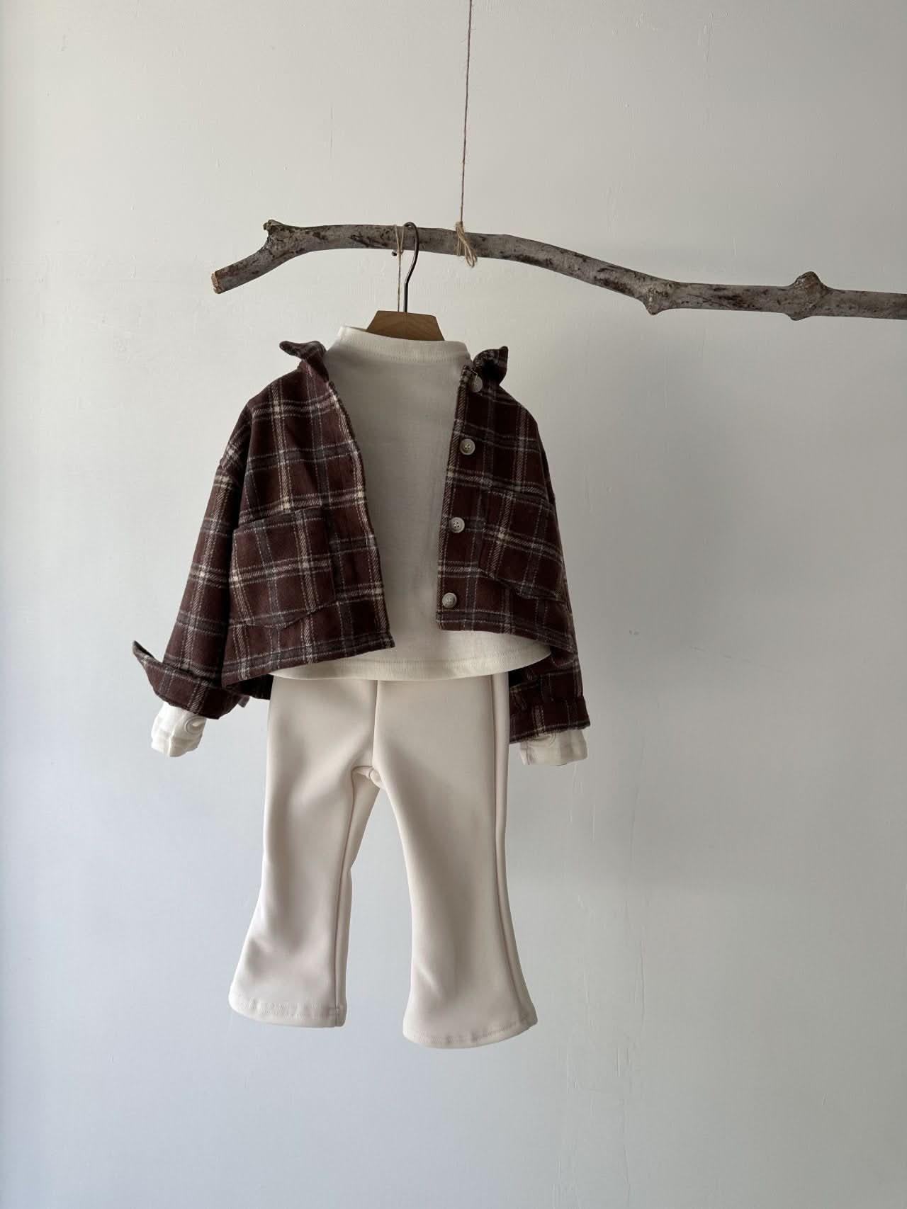 Toddler Cropped Plaid Shirt (2 - 6y) - 2 Colors kids outfit