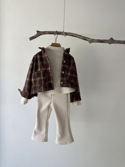 Toddler Cropped Plaid Shirt (2 - 6y) - 2 Colors kids outfit