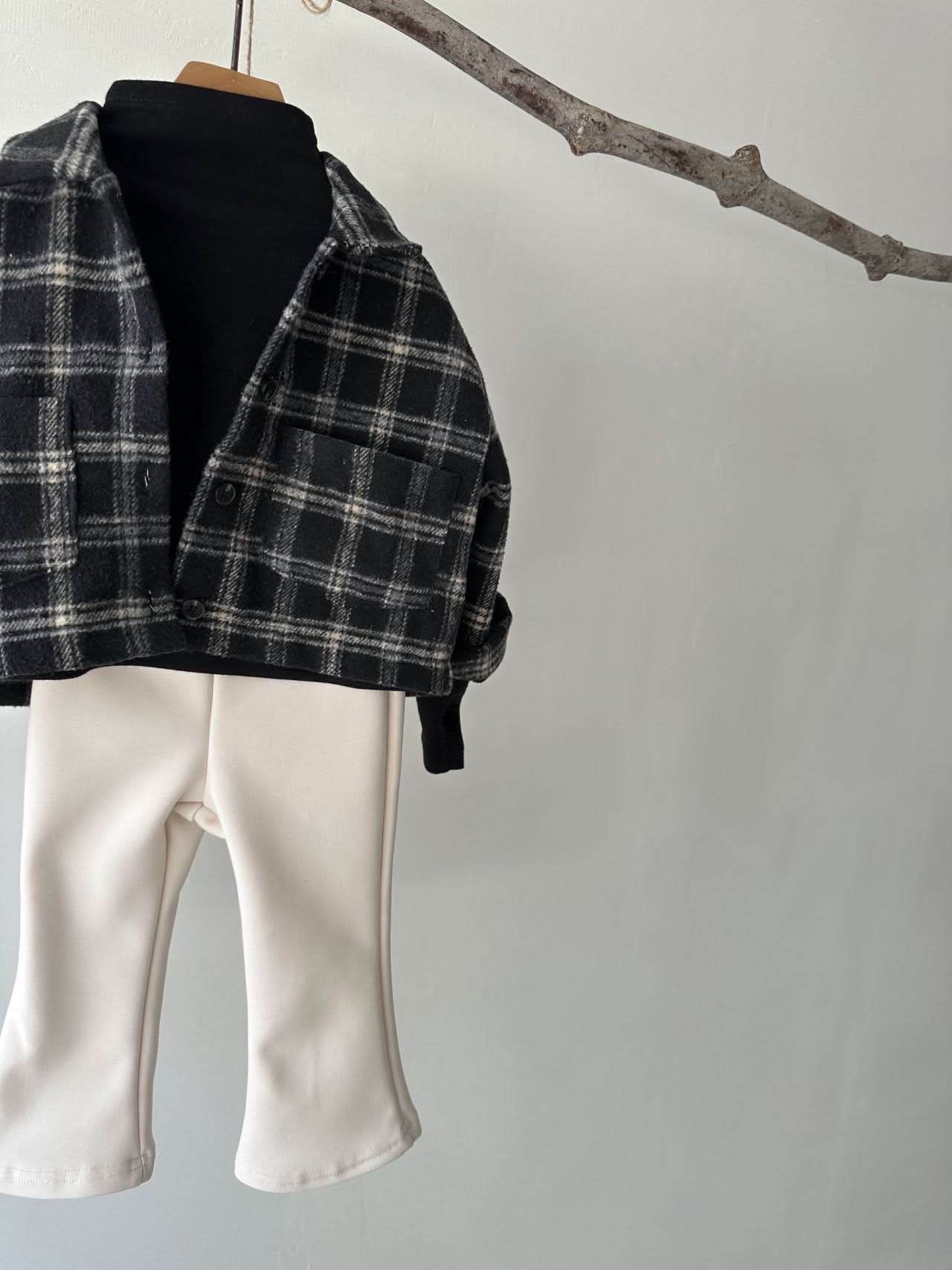 Toddler Cropped Plaid Shirt (2 - 6y) - 2 Colors kids outfit
