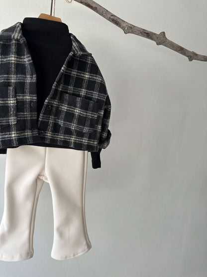 Toddler Cropped Plaid Shirt (2 - 6y) - 2 Colors kids outfit