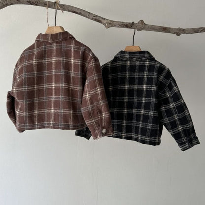 Toddler Cropped Plaid Shirt (2 - 6y) - 2 Colors kids outfit