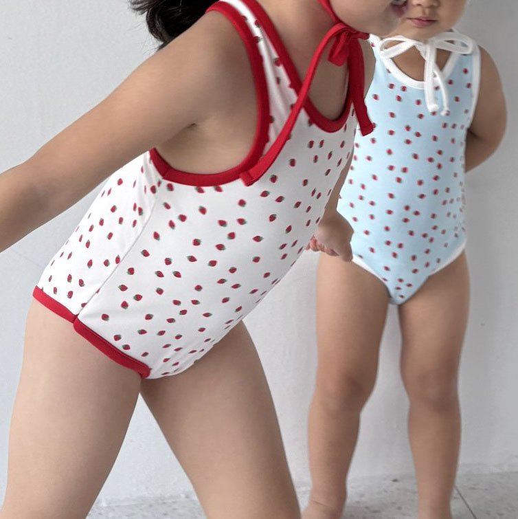 Toddler Cross Back Strawberry One - Piece Swimsuit (1 - 5y) - 2 Colors kids outfit