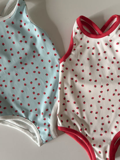 Toddler Cross Back Strawberry One - Piece Swimsuit (1 - 5y) - 2 Colors kids outfit
