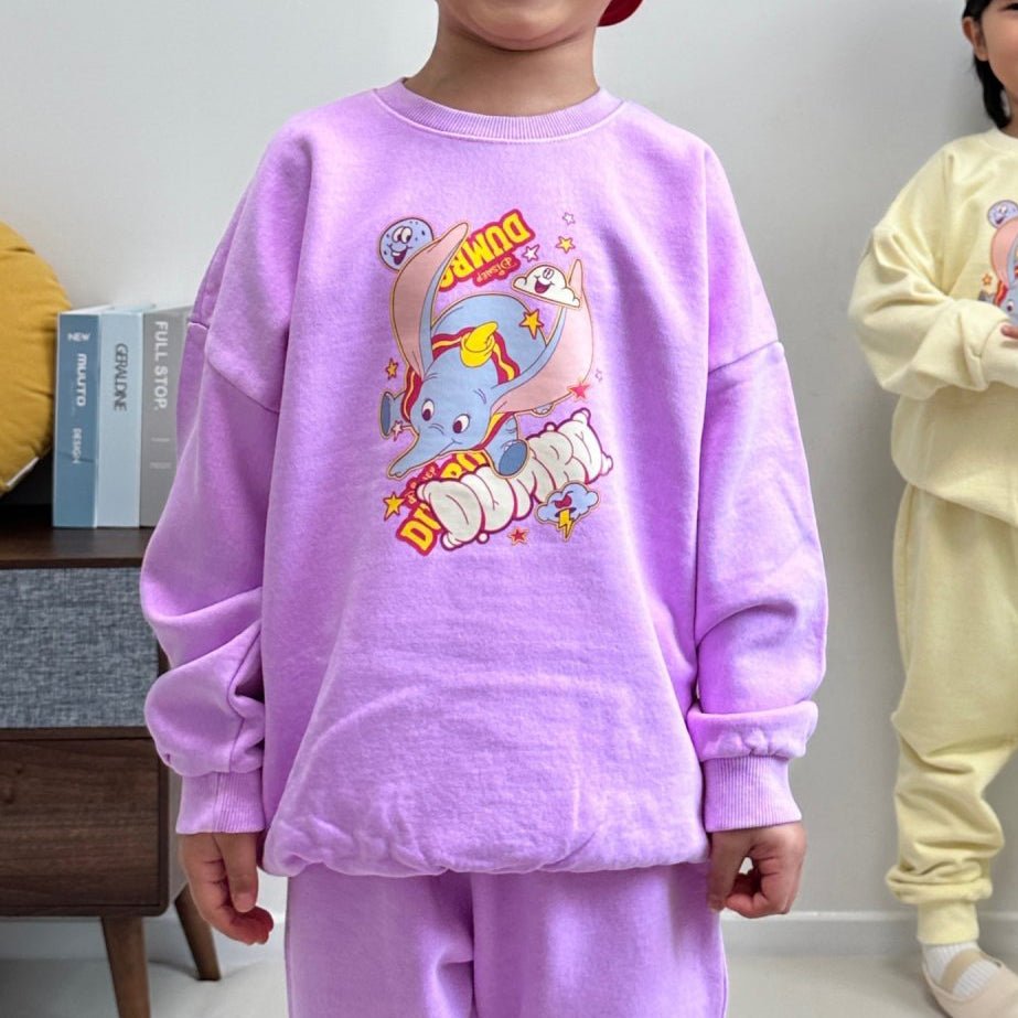 Toddler Disney Dumbo Print Cotton Sweatshirt and Jogger Pants Set (2 - 7y) - 2 Colors kids outfit
