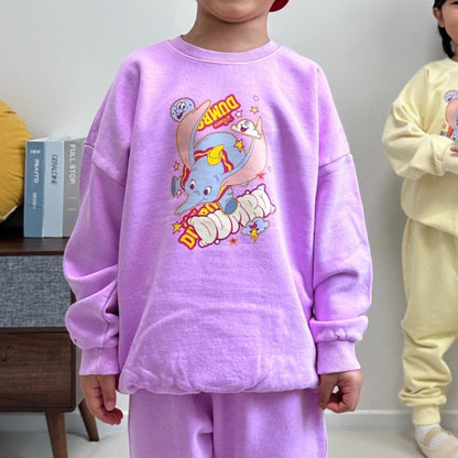 Toddler Disney Dumbo Print Cotton Sweatshirt and Jogger Pants Set (2 - 7y) - 2 Colors kids outfit