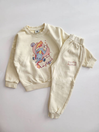 Toddler Disney Dumbo Print Cotton Sweatshirt and Jogger Pants Set (2 - 7y) - 2 Colors kids outfit