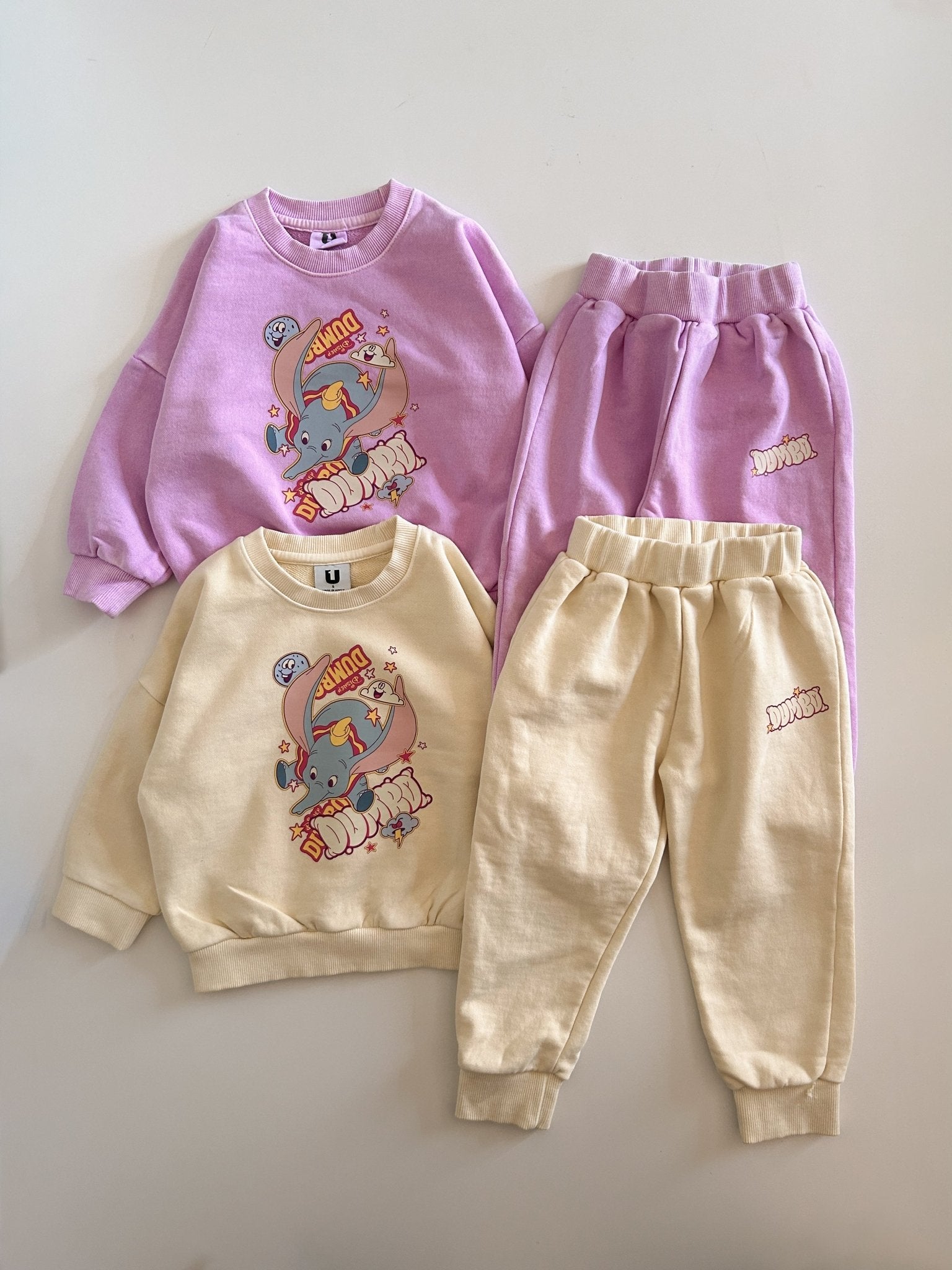 Toddler Disney Dumbo Print Cotton Sweatshirt and Jogger Pants Set (2 - 7y) - 2 Colors kids outfit