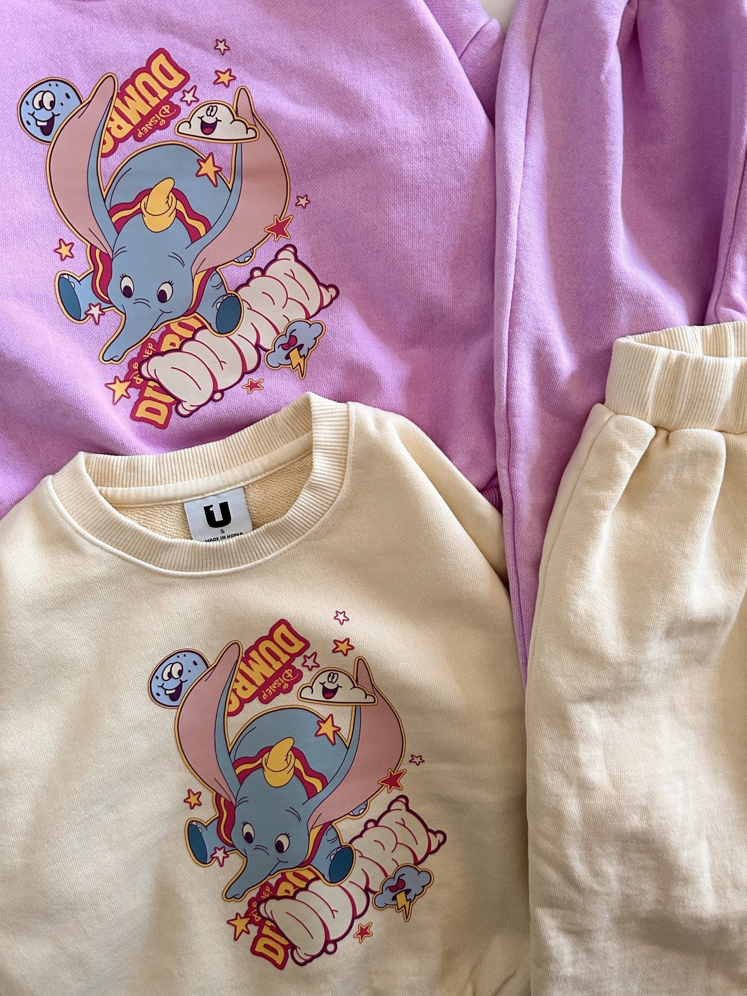 Toddler Disney Dumbo Print Cotton Sweatshirt and Jogger Pants Set (2 - 7y) - 2 Colors kids outfit