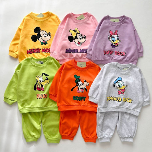 Toddler Disney Friends Face Sweatshirt and Jogger Pants Set (1 - 6y) - 6 Colors kids outfit