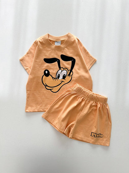 Toddler Disney Friends Happy Face Short Sleeve Top and Shorts Set (2 - 7y) - 5 Colors kids outfit