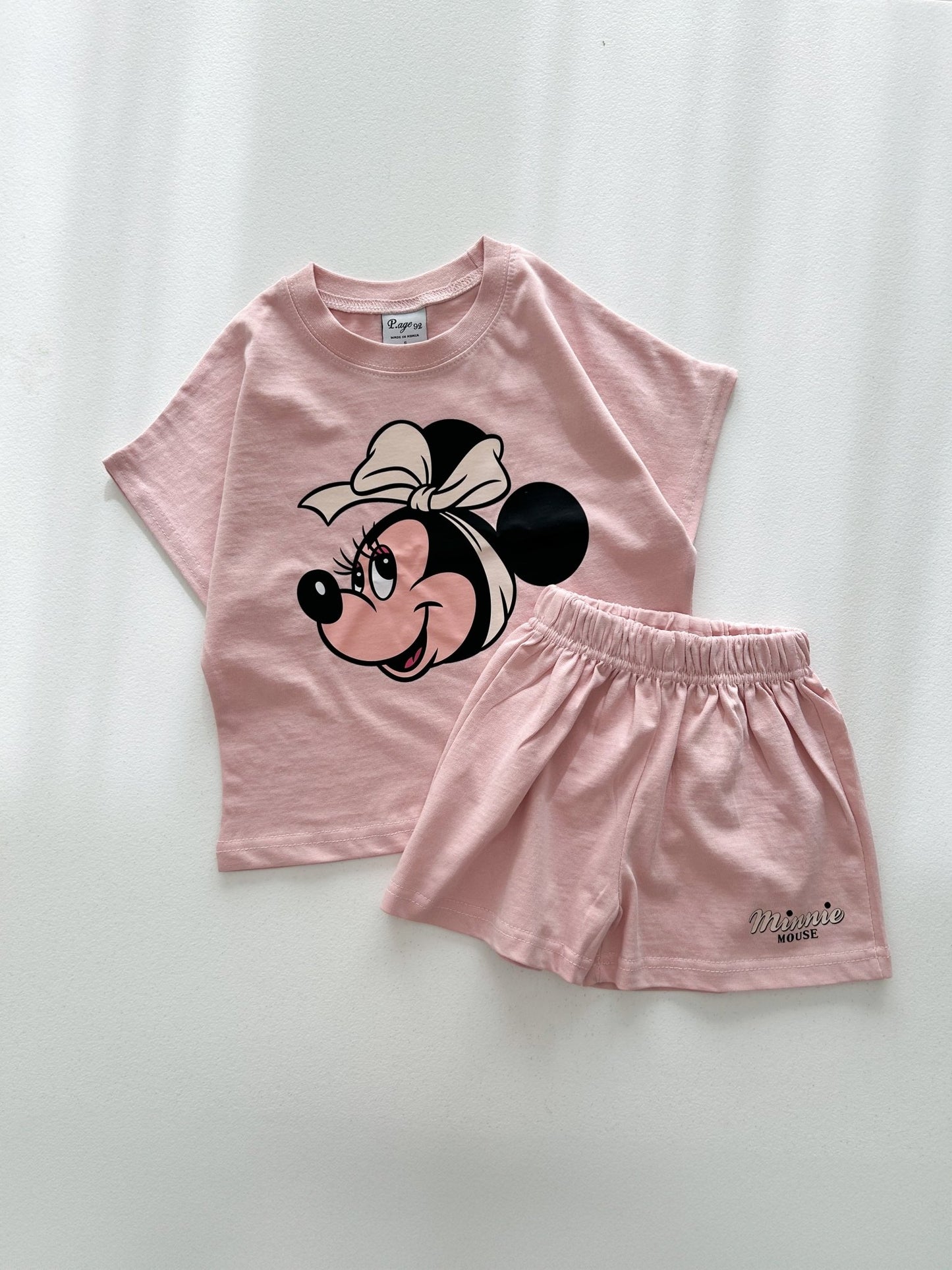 Toddler Disney Friends Happy Face Short Sleeve Top and Shorts Set (2 - 7y) - 5 Colors kids outfit