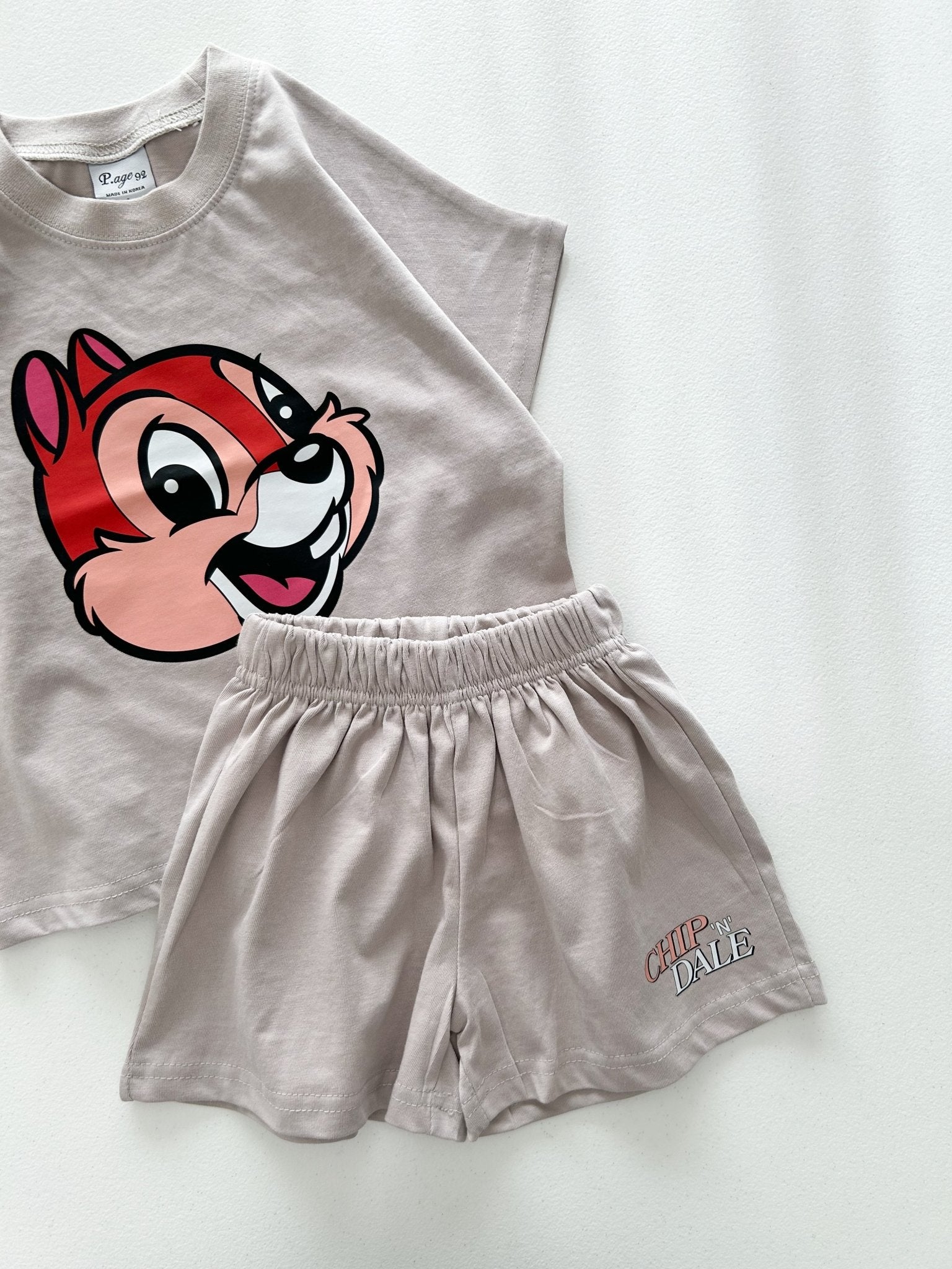 Toddler Disney Friends Happy Face Short Sleeve Top and Shorts Set (2 - 7y) - 5 Colors kids outfit