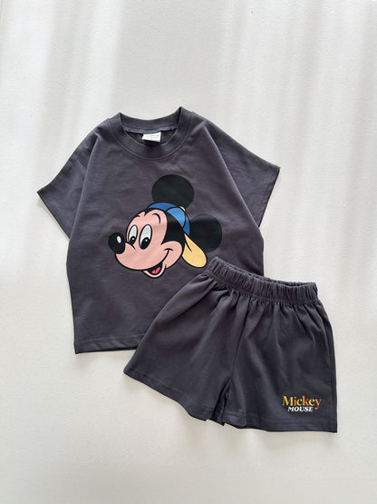 Toddler Disney Friends Happy Face Short Sleeve Top and Shorts Set (2 - 7y) - 5 Colors kids outfit