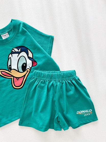 Toddler Disney Friends Happy Face Short Sleeve Top and Shorts Set (2 - 7y) - 5 Colors kids outfit