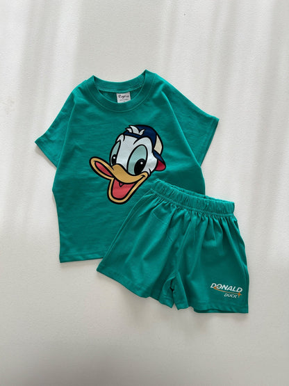 Toddler Disney Friends Happy Face Short Sleeve Top and Shorts Set (2 - 7y) - 5 Colors kids outfit