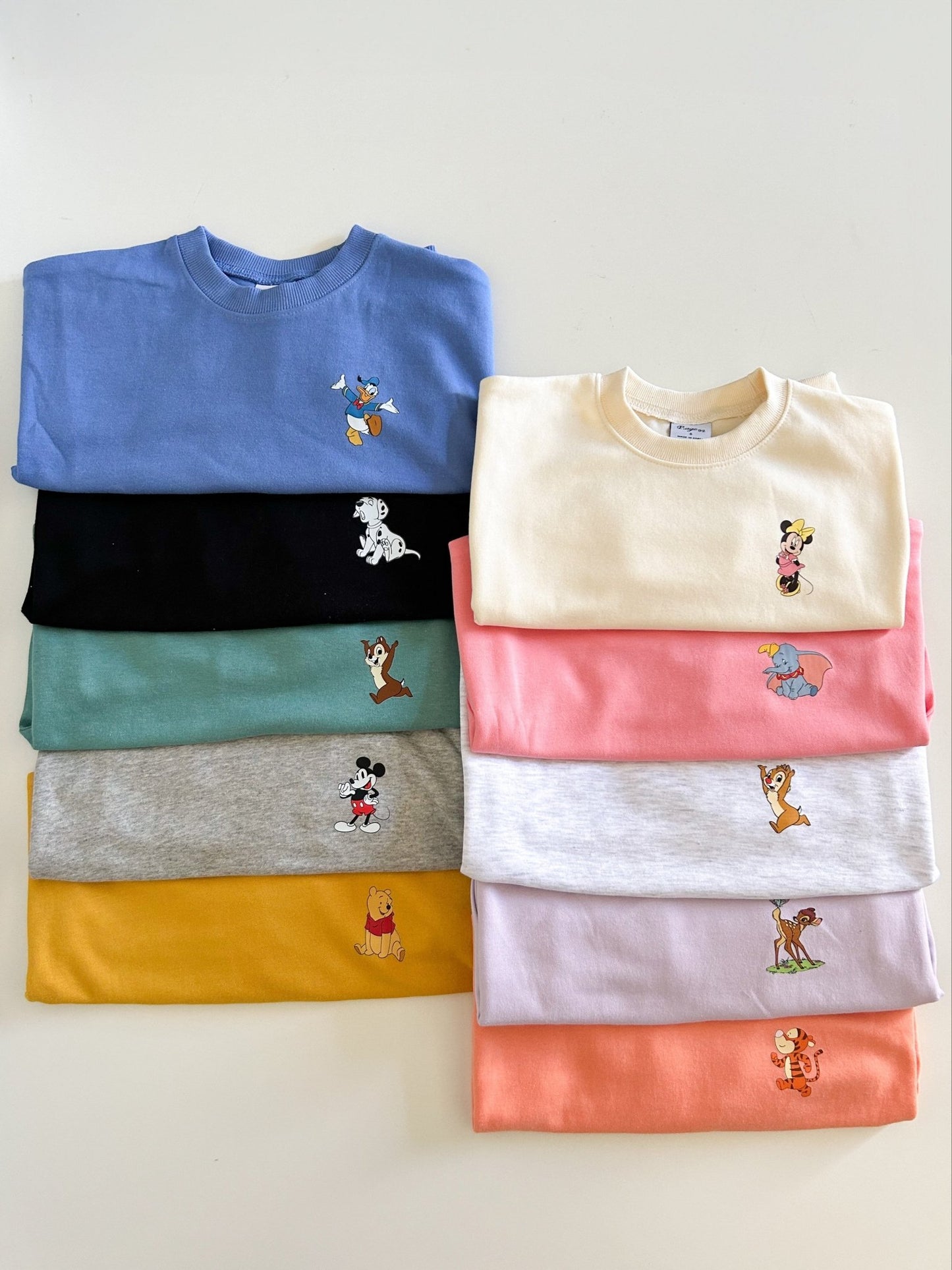 Toddler Disney Friends Left Chest Print Sweatshirt and Jogger Pants Set (2 - 7y) - 10 Colors kids outfit