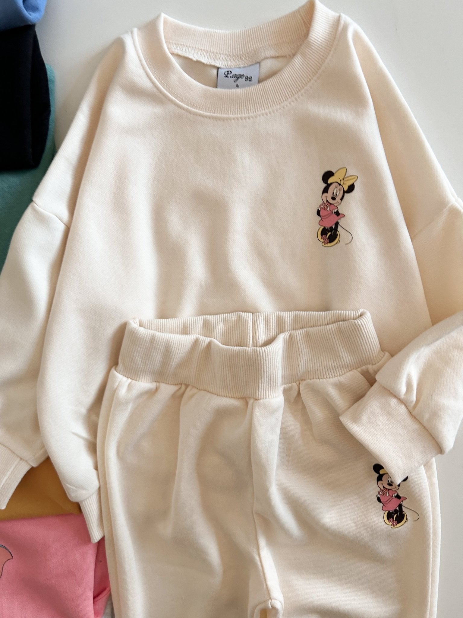 Toddler Disney Friends Left Chest Print Sweatshirt and Jogger Pants Set (2 - 7y) - 10 Colors kids outfit
