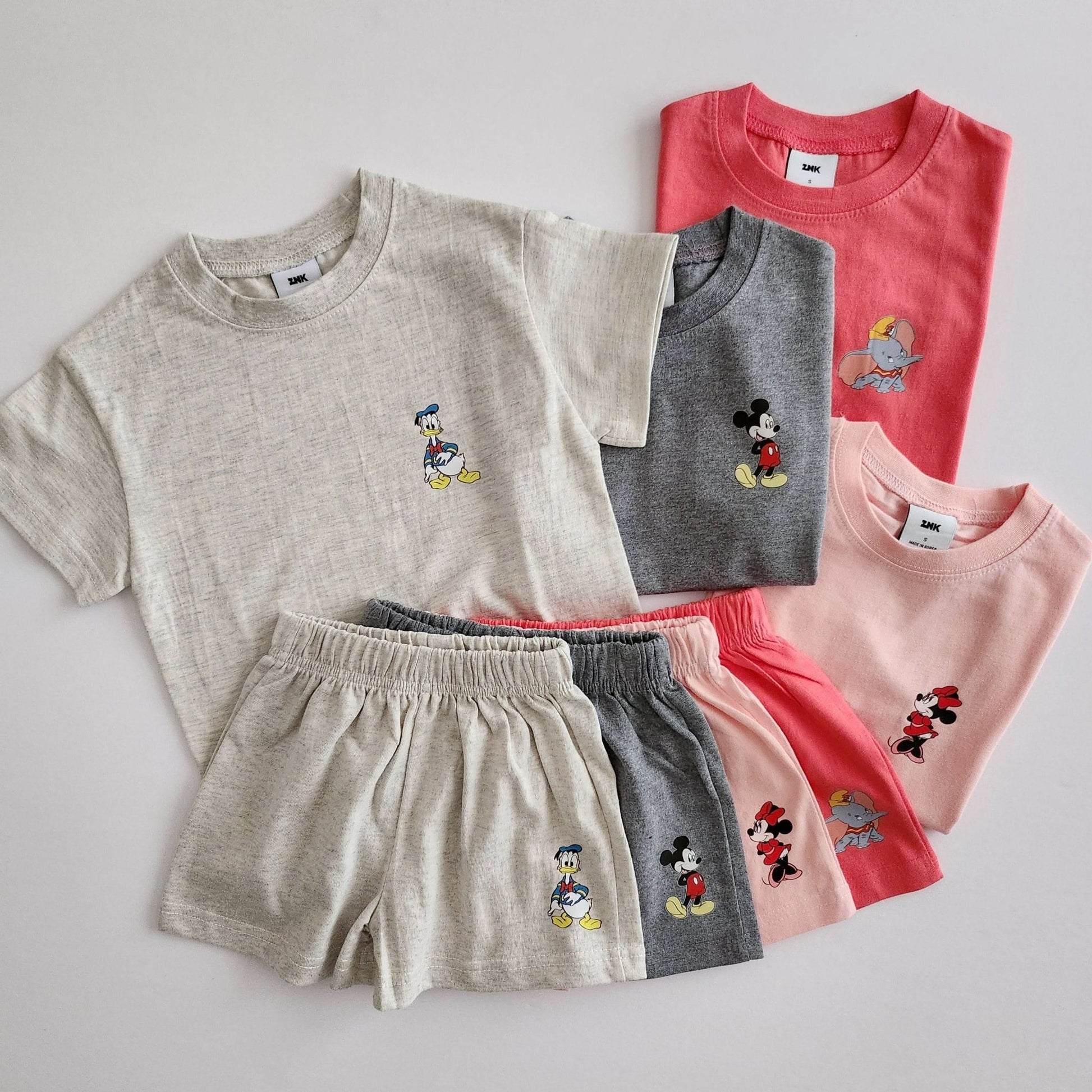 Toddler Disney Friends Left Chest Print T-Shirt and Shorts Set (2 - 6y) - 7 Colors kids outfit