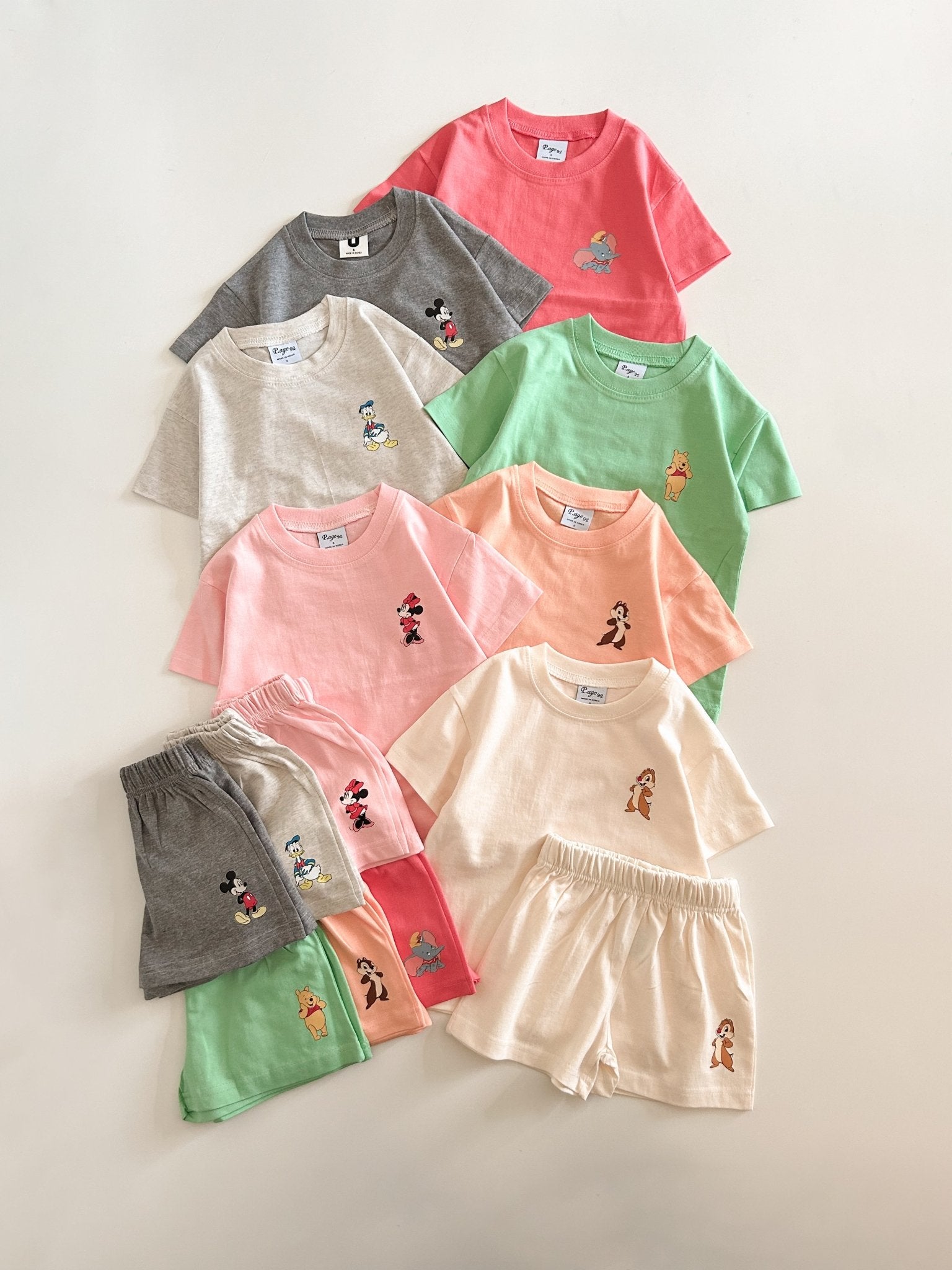 Toddler Disney Friends Left Chest Print T-Shirt and Shorts Set (2 - 6y) - 7 Colors kids outfit