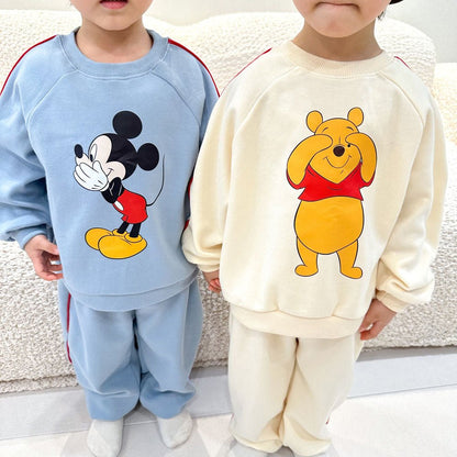 Toddler Disney Friends Piping Trim Sweatshirt and Jogger Pants Set (1 - 7y) - 5 Colors kids outfit