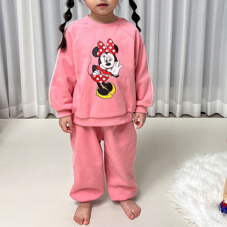 Toddler Disney Friends Piping Trim Sweatshirt and Jogger Pants Set (1 - 7y) - 5 Colors kids outfit