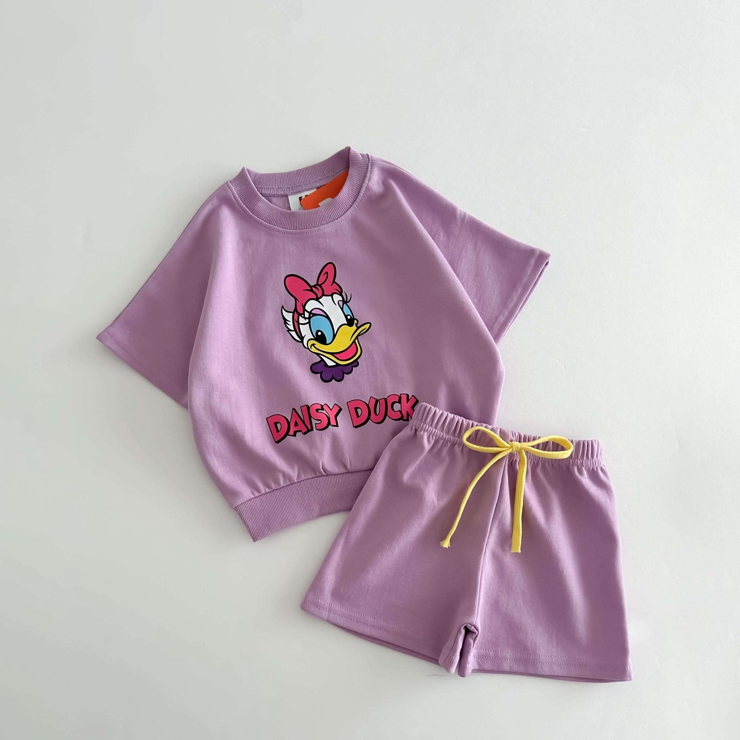Toddler Disney Friends Print Short Sleeve Top and Shorts Set (18m - 6y) - 6 Colors kids outfit