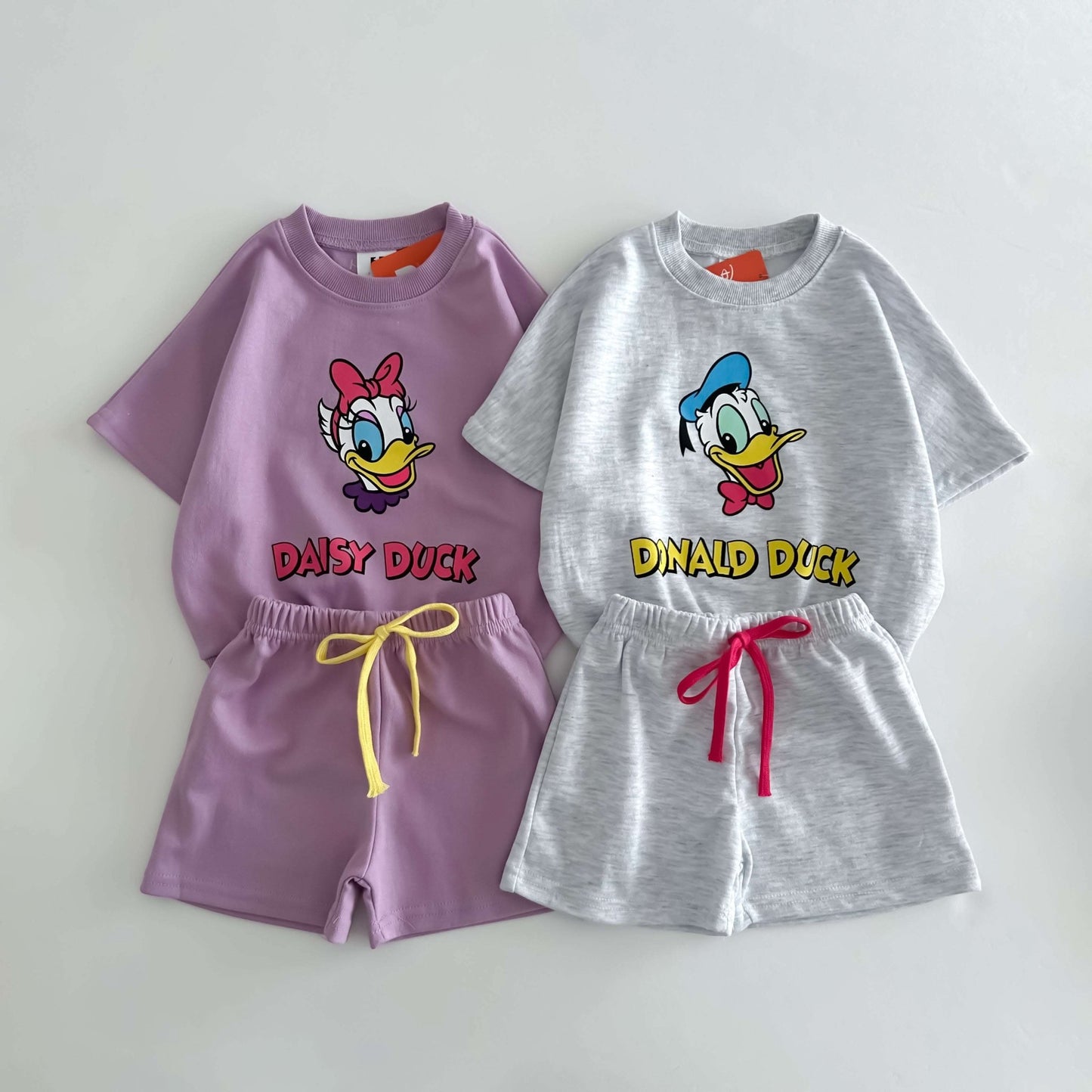 Toddler Disney Friends Print Short Sleeve Top and Shorts Set (18m - 6y) - 6 Colors kids outfit