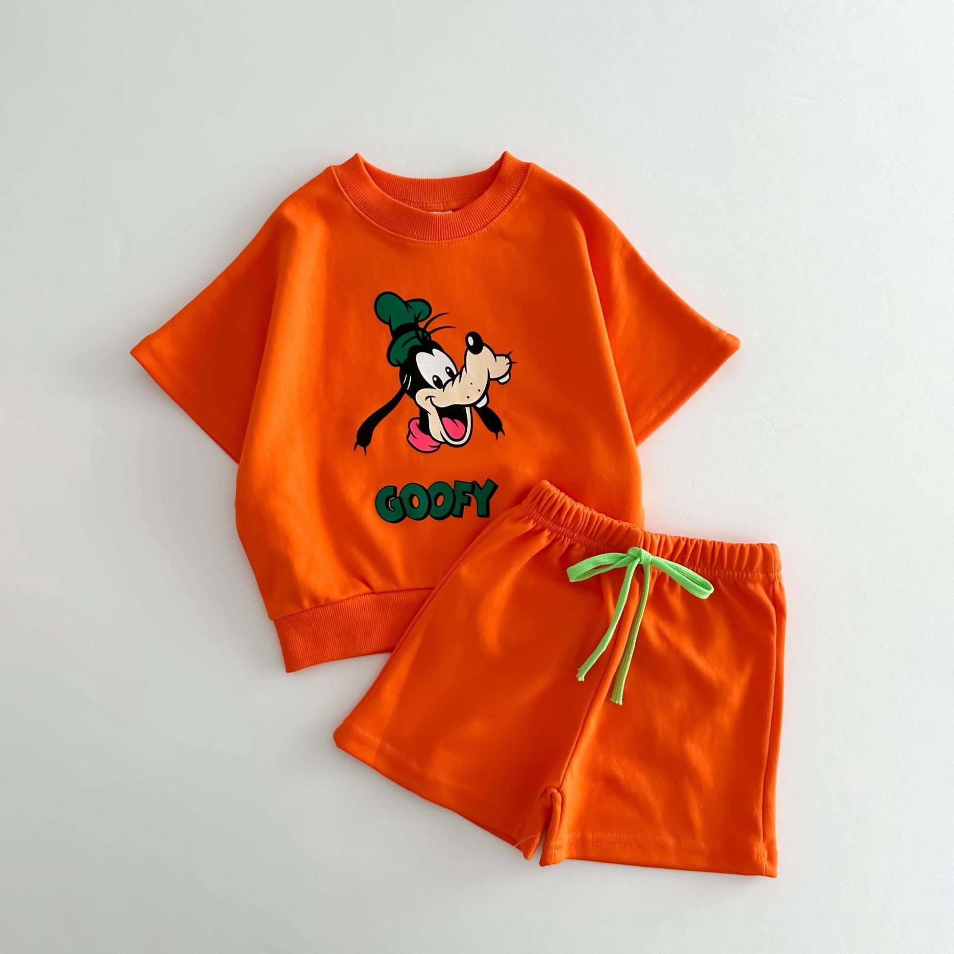 Toddler Disney Friends Print Short Sleeve Top and Shorts Set (18m - 6y) - 6 Colors kids outfit