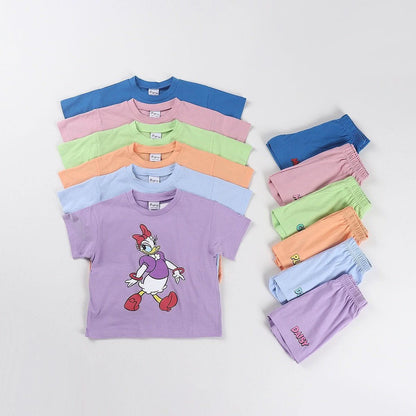 Toddler Disney Friends Short Sleeve Top and Shorts Set (2 - 8y) - 6 Colors kids outfit