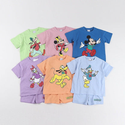 Toddler Disney Friends Short Sleeve Top and Shorts Set (2 - 8y) - 6 Colors kids outfit
