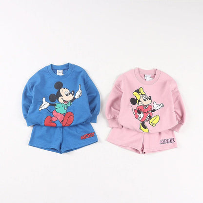 Toddler Disney Friends Sweatshirt and Shorts Set (2 - 12y) - 6 Colors kids outfit