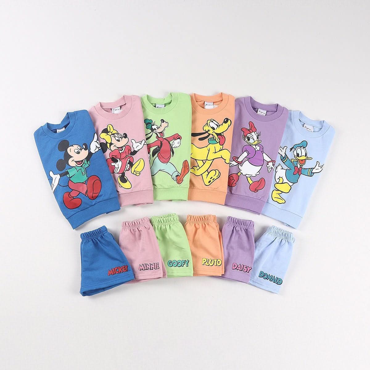 Toddler Disney Friends Sweatshirt and Shorts Set (2 - 12y) - 6 Colors kids outfit