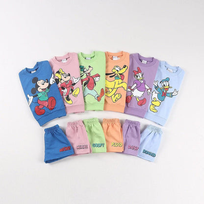 Toddler Disney Friends Sweatshirt and Shorts Set (2 - 12y) - 6 Colors kids outfit
