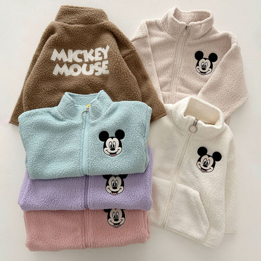 Toddler Disney Mickey Embroidery Fleece Zip - up Jacket (2 - 8y) - 6 Colors kids outfit