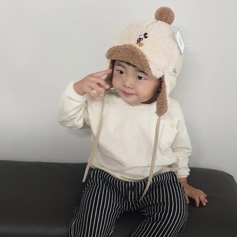 Toddler Disney Mickey Sherpa Earflap Hat (3 - 5y) - 5 Colors kids outfit