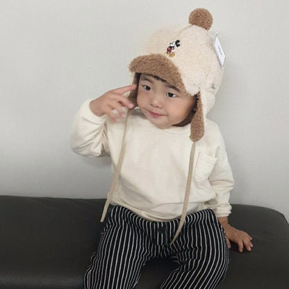 Toddler Disney Mickey Sherpa Earflap Hat (3 - 5y) - 5 Colors kids outfit