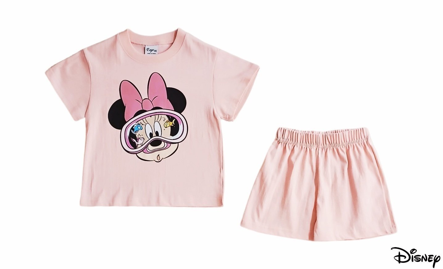 Toddler Disney Mickey/Minnie Goggle Cotton Short Sleeve Top and Shorts Set (2 - 7y) - 4 Colors kids outfit