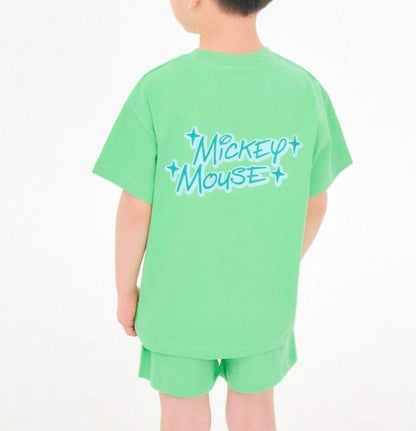Toddler Disney Mickey/Minnie Goggle Cotton Short Sleeve Top and Shorts Set (2 - 7y) - 4 Colors kids outfit