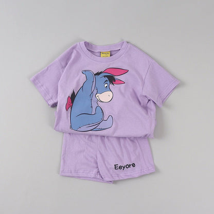 Toddler Disney Pooh and Friends Short Sleeve Top and Shorts Set (2 - 9y) - 4 Colors kids outfit