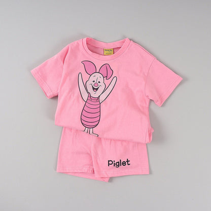 Toddler Disney Pooh and Friends Short Sleeve Top and Shorts Set (2 - 9y) - 4 Colors kids outfit