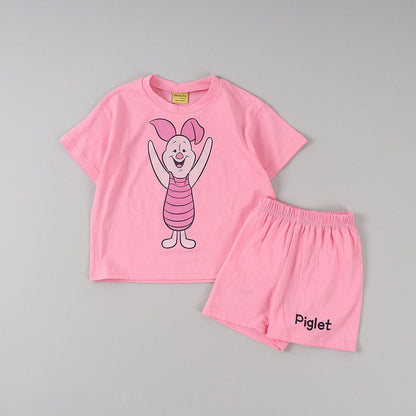 Toddler Disney Pooh and Friends Short Sleeve Top and Shorts Set (2 - 9y) - 4 Colors kids outfit