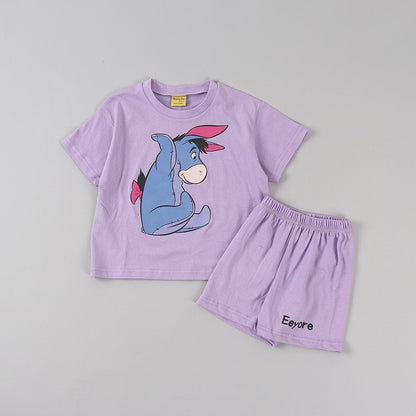 Toddler Disney Pooh and Friends Short Sleeve Top and Shorts Set (2 - 9y) - 4 Colors kids outfit