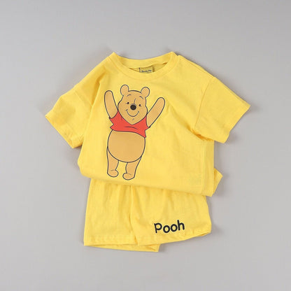 Toddler Disney Pooh and Friends Short Sleeve Top and Shorts Set (2 - 9y) - 4 Colors kids outfit
