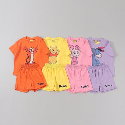 Toddler Disney Pooh and Friends Short Sleeve Top and Shorts Set (2 - 9y) - 4 Colors kids outfit