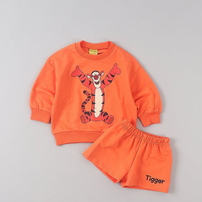 Toddler Disney Pooh Friends Sweatshirt and Shorts Set (2 - 9y) - 4 Colors kids outfit