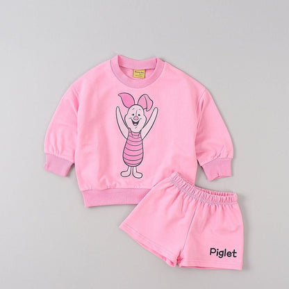Toddler Disney Pooh Friends Sweatshirt and Shorts Set (2 - 9y) - 4 Colors kids outfit