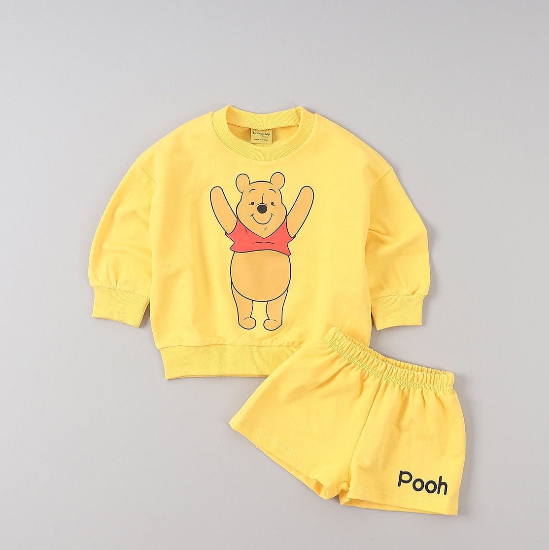 Toddler Disney Pooh Friends Sweatshirt and Shorts Set (2 - 9y) - 4 Colors kids outfit