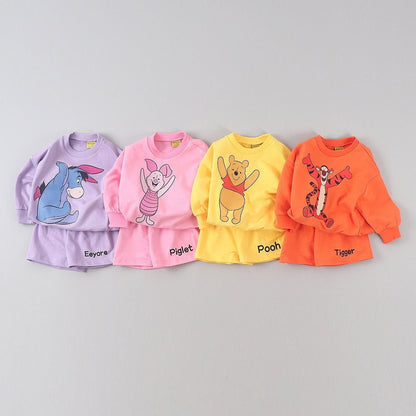 Toddler Disney Pooh Friends Sweatshirt and Shorts Set (2 - 9y) - 4 Colors kids outfit