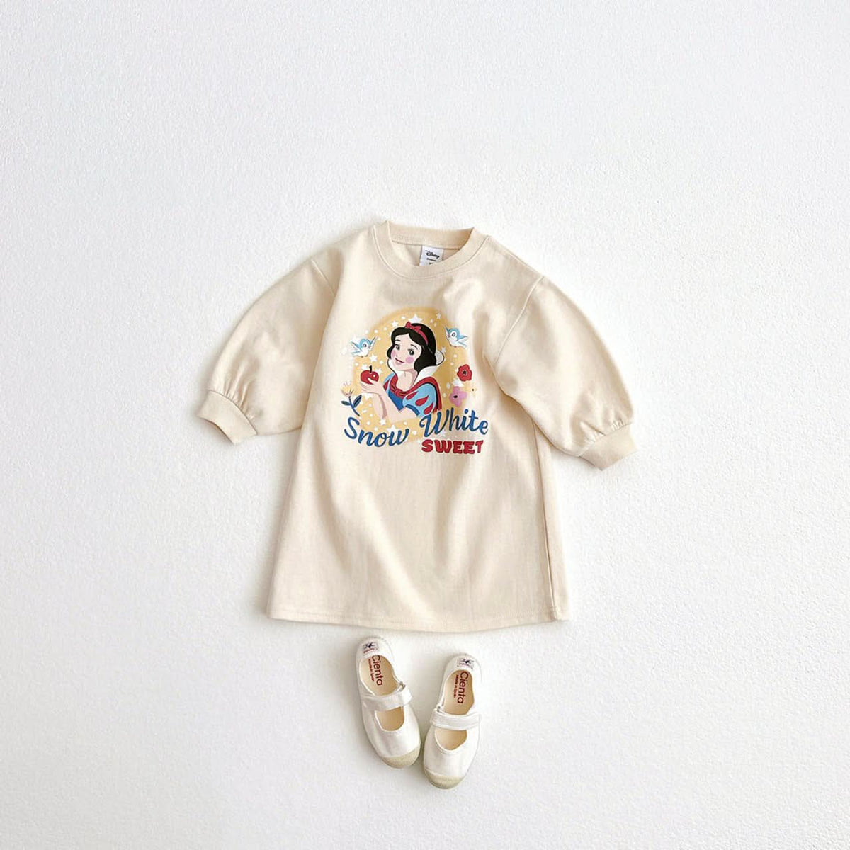 Toddler Disney Princess Print Cotton Dress (1 - 6y) - 3 Colors kids outfit
