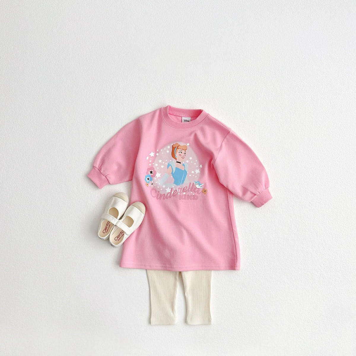 Toddler Disney Princess Print Cotton Dress (1 - 6y) - 3 Colors kids outfit